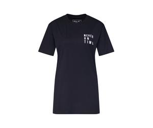 Merchcode T-shirt 'Never On Time' noir / blanc, Taille XXL