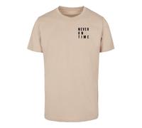 Merchcode T-shirt 'Never On Time' sable / noir, Taille S