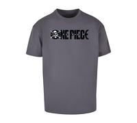 Merchcode T-Shirt 'One Piece Jolly Roger' gris foncé / noir / blanc, Taille M