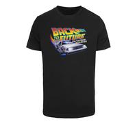 Merchcode T-Shirt 'Outatime 85' azur / violet pastel / orange / noir, Taille 5XL