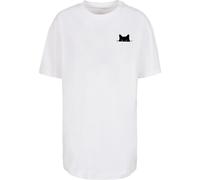 Merchcode T-shirt oversize 'Halloween - Cat' noir / blanc, Taille S