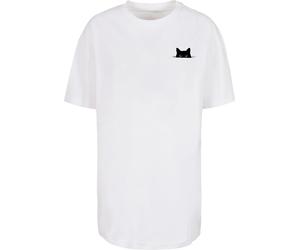 Merchcode T-shirt oversize 'Halloween - Cat' noir / blanc, Taille XL