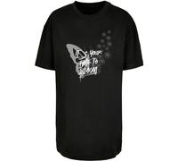 Merchcode T-shirt oversize 'It´s Your Time To Bloom' gris / noir / blanc, Taille XL