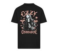 Merchcode T-Shirt 'Ozzy Osbourne - Pink Bat' gris clair / rose / noir, Taille L