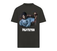 Merchcode T-Shirt 'Pulp Fiction Wallet' bleu clair / marron châtaigne / noir / blanc, Taille XS