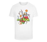 Merchcode T-Shirt 'Space Jam Team' vert / orange / noir / blanc, Taille M