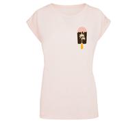 Merchcode T-shirt 'Summer - Icecream' brun foncé / jaune pastel / rose / noir, Taille XXL