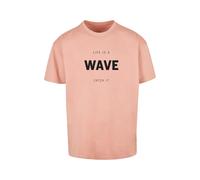 Merchcode T-Shirt 'Summer - Life Is A Wave' rose ancienne / noir, Taille M