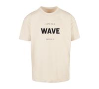 Merchcode T-Shirt 'Summer - Life Is A Wave' sable / noir, Taille 5XL