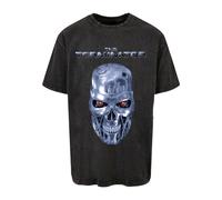 Merchcode T-Shirt 'Terminator I'll Be Back' bleu fumé / rouge feu / noir / blanc, Taille L