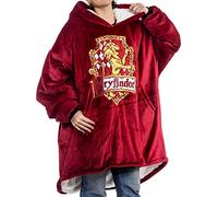 Merchoid Harry Potter - Couverture surdimensionnée Gryffondor à capuche confortable, douce, chaude en peluche pour homme et femme avec doublure polaire sherpa poche kangourou. Rouge Taille unique
