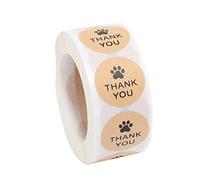 Merci Autocollants Rond Papier Kraft Noir Chien Conception Autocollants D'étanchéité Merci Étiquettes pour Anniversaire de Noce Faveur
