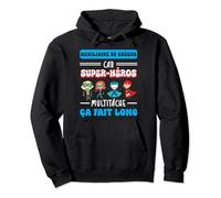 merci auxiliaire de crèche humour super-héros fin année Sweat à Capuche