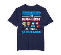 Merci auxiliaire de crèche Humour Super-héros Fin année T-Shirt, Homme Grandes Tailles, Bleu Marine, 2X Tall