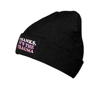 Merci, C'est Le Traumatisme Bonnet en Tricot Thermique Bonnet Tricoté Doux Bonnets pour Ski Décontractée Femme