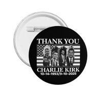 Merci Charlie Kirk PIN Repose en paix Charlie Kirk Badges ronds, épingles à boutons