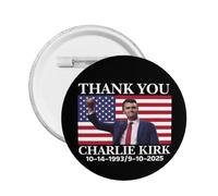 Merci Charlie Kirk PIN Repose en paix Charlie Kirk Badges ronds, épingles à boutons