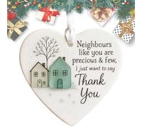 Merci dans Un Ornement en Forme de cœur pour apprécier Les voisins avec Un Message Sentimental | Cadeau d'adieu réfléchi pour fenêtres, Mur, Porte, Arbre de Noël, décoration intérieure, Autour