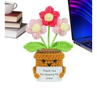 Merci de m'avoir aidé à grandir Crochet | Décoration de Bureau Artisanale de Gratitude | Fleurs au Crochet,Pour maman femmes elle amie institutrice remise de diplôme fête des mères