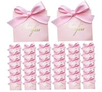 Merci des sacs-cadeaux avec ruban d'arc 50pcs 4.5x2x4in Papier pliable sacs-cadeaux portables décoratifs petits pour les bonbons de mariage, faveurs de fête, cigarette
