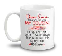 Merci D'Être Mon Cousin. Tasse À Café Drôle Tasse À Thé Unique Mug Cadeaux Fantaisie Pour Noël Collègue Bureau 330ml