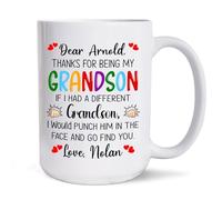 Merci D'Être Mon Petit-Fils Mug Durable Tasse À Thé Drôle Tasse À Café Cadeau Mignon Pour Noël Anniversaire Collègue 330 Ml