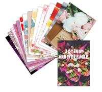 MERCI-FACTEUR.COM Carte Anniversaire et Fleurs - 16 Cartes Différentes - Format Carte Postale (3 Formats Dispos) - Fleurie Carte