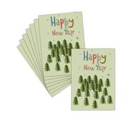 MERCI-FACTEUR.COM Carte de Voeux 2025 Bonne Année Happy New Year - 8 Cartes Non Pliées (3 Formats Dispos) - Carte Souhaits De Joie Dans La Forêt Pour 2025