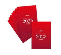 MERCI-FACTEUR.COM Carte de Voeux 2025 Entreprise & Carte de voeux professionnelle - 8 Cartes Postales (3 Formats Dispos) - Carte Voeux 2025 Sur Fond Rouge éclatant