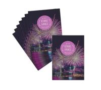 MERCI-FACTEUR.COM Carte de Voeux 2025 Feu d'Artifice - 8 Cartes Non Pliées (3 Formats Dispos) - Carte Rayonnement De Joie Pour 2025