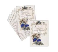 MERCI-FACTEUR.COM Carte de Voeux 2025 Vintage - 8 Cartes Non Pliées (3 Formats Dispos) - Carte Souhaits Fleuris Pour Une Année Radieuse