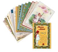 MERCI-FACTEUR.COM Carte de Voeux 2026 Ancienne - 16 Cartes Différentes - Format Carte Non Pliée (3 Formats Dispos) - Vintage Carte de Voeux 2026 Ancienne
