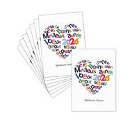 MERCI-FACTEUR.COM Carte de Voeux 2026 Coeur - 8 Cartes Non Pliées (3 Formats Dispos) - Carte Voeux Colorés En CÅ“ur Pour 2026