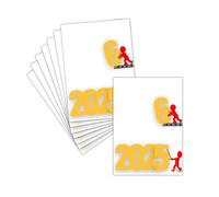 MERCI-FACTEUR.COM Carte de Voeux 2026 Design et Tendance - 8 Cartes Non Pliées (3 Formats Dispos) - Carte Construction Ludique Pour La Belle Année 2026