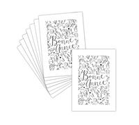 MERCI-FACTEUR.COM Carte de Voeux 2026 Fleurs - 8 Cartes Non Pliées (3 Formats Dispos) - Carte Fleurs Délicates Pour Une Belle Année 2026