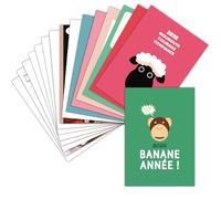 MERCI-FACTEUR.COM Carte de Voeux 2026 Humour - 16 Cartes Différentes - Format Carte Non Pliée (3 Formats Dispos) - Amusante Carte