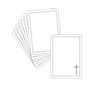 MERCI-FACTEUR.COM Carte Faire-Part de Décès Personnalisable - 8 Cartes Postales (3 Formats Dispos) - Carte Silhouette De Croix Sur Fond Clair Apaisant