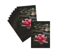 MERCI-FACTEUR.COM Carte Faire-Part Décès Nénuphar - 8 Cartes Pliées (3 Formats Dispos) - Carte Fleur De Lotus Pour Apaiser Les âmes