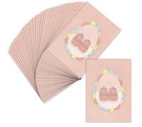 MERCI-FACTEUR.COM Carte Faire-Part Naissance Fille - Carte Pliée - 32 Cartes - Carte Jolis Chaussons Annoncent L'arrivée D'une Fille Format Carte Pliée (Dispo en 3 Formats)