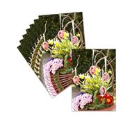 MERCI-FACTEUR.COM Carte Joyeuses Pâques - 8 Cartes Postales (3 Formats Dispos) - Carte Décorations Florales Et Å“ufs De Pâques Rouges