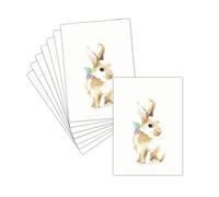 MERCI-FACTEUR.COM Carte Joyeuses Pâques - 8 Cartes Postales (3 Formats Dispos) - Carte Lapin Doux Avec Å“ufs Colorés De Pâques