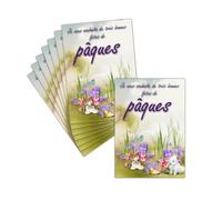 MERCI-FACTEUR.COM Carte Joyeuses Pâques - 8 Cartes Postales (3 Formats Dispos) - Carte Lapin Et Fleurs Pour Une Douce Pâques