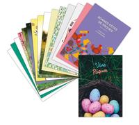 MERCI-FACTEUR.COM Carte Joyeuses Pâques Classique - 16 Cartes Différentes - Format Carte Pliée (3 Formats Dispos) - Jolie Carte Joyeuses Pâques Classique
