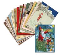 MERCI-FACTEUR.COM Carte Noel Ancienne - Joyeux Noël - 16 Cartes Différentes - Format Carte Non Pliée (3 Formats Dispos) - Vintage Carte Noel Ancienne - Joyeux Noël