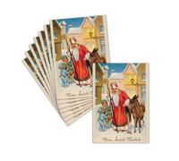 MERCI-FACTEUR.COM Carte Saint Nicolas Ancienne et Vintage - 8 Cartes Non Pliées (3 Formats Dispos) - Carte Saint Nicolas Et Les Enfants émerveillés
