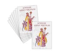 MERCI-FACTEUR.COM Carte Saint Nicolas Aquarelle - 8 Cartes Non Pliées (3 Formats Dispos) - Carte Saint Nicolas En Costume Coloré Et Joyeux