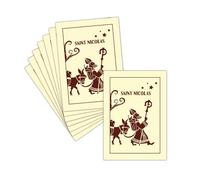 MERCI-FACTEUR.COM Carte Saint Nicolas Fond Jaune - 8 Cartes Postales (3 Formats Dispos) - Carte Saint Nicolas En Promenade Avec Son âne