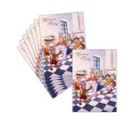 MERCI-FACTEUR.COM Carte Voeux Ancienne Rigolote - 8 Cartes Non Pliées (3 Formats Dispos) - Carte Joyeuse Année 2026 Avec Enfants En Fête