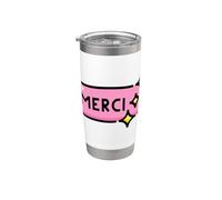 Merci Français Thank You Gobelet isotherme en acier inoxydable double paroi