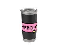 Merci Français Thank You Gobelet isotherme en acier inoxydable double paroi
